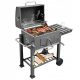 Large garden charcoal grill with ADJUSTMENT and cover CAST IRON GRATE Mega-M