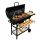  LARGE garden charcoal grill with LID barrel-shaped with shelves THERMOMETER Mega-M