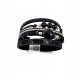  Bracelet with magnetic strap, stone, black