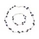  Set of necklace + bracelet, natural dark and toho pearls