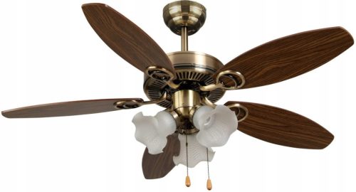  Ventilateur de plafond ARKADA | Diamètre 106 cm | Pagaies marron, 3 lampes