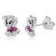  Silver earrings for girls, dogs, studs, pr.925