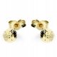  Earrings gold balls engraved 4mm/stud 375