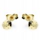  Earrings gold balls engraved 4mm/stud 375