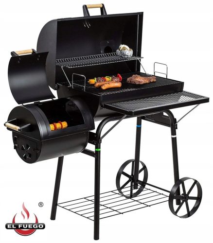  CHARCOAL GRILL WITH SMOKER FUNCTION EL FUEGO DAKOTA 66x41cm STABLE!