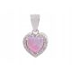  BEAUTIFUL RHODIUM-PLATED SILVER PENDANT WITH OPAL HEART