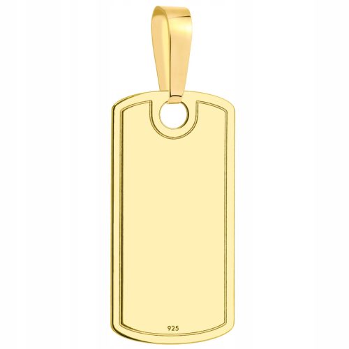  GOLD DOG TAG FOR CHAIN - PENDANT PR. 925 + FREE ENGRAVING