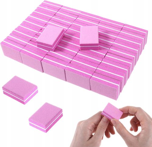  50 x MINI POLISHING BLOCK BUFFER NAIL POLISHER PINK 100/180 SET