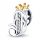 Pendant SILVER 925 Charms Crown Letter J