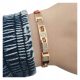  Bracelet surgical steel gold women's with zircons Greek pattern 18 K