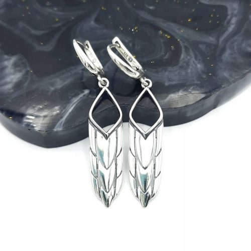  Silver earrings wolf ruff