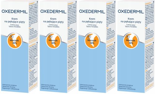 Oxedermil 30% Urea Foot Cream for Cracked Heels, 4-Pack, 50ml Each