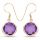  SILVER GOLD PLATED EARRINGS WITH AMETHYST