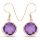  SILVER GOLD PLATED EARRINGS WITH AMETHYST