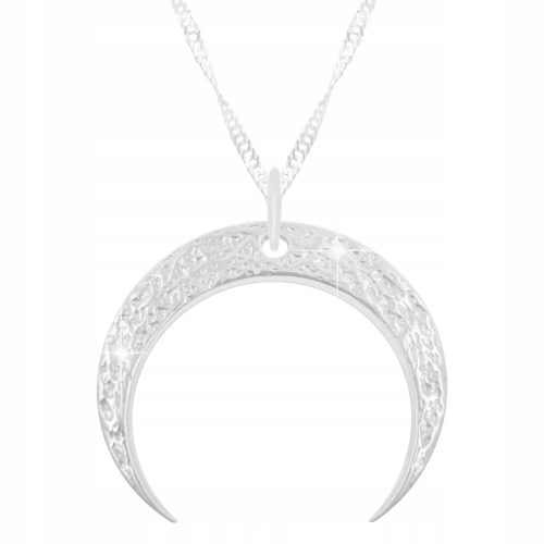  Silver 925 Crescent Necklace Large Hanging Crescent Moon Space