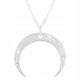  Silver 925 Crescent Necklace Large Hanging Crescent Moon Space