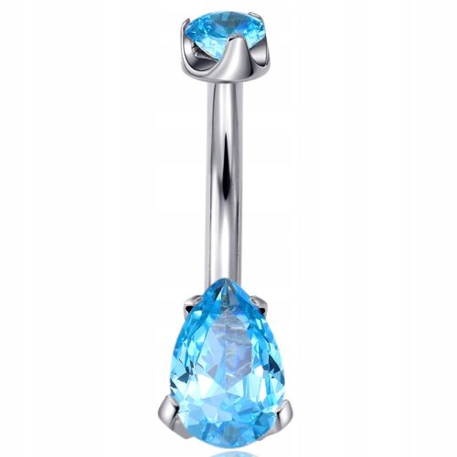  BLUE TITANIUM BELLY RING 1.6/10/4/8