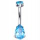  BLUE TITANIUM BELLY RING 1.6/10/4/8