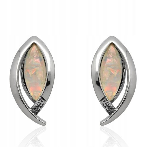  Oxidized silver earrings with opal AB 925