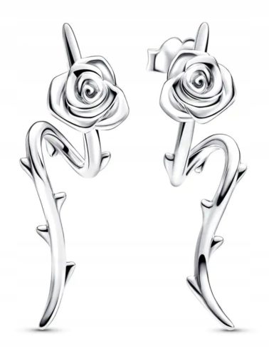  Silver Blooming Rose Earrings