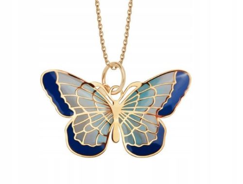  Gold 585 Blue Butterfly Pendant Butterfly