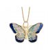  Gold 585 Blue Butterfly Pendant Butterfly