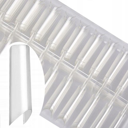  CLEAR TUNNEL TIPS WITHOUT POCKETS SOFT FOR GEL SQUARE 240 pcs.