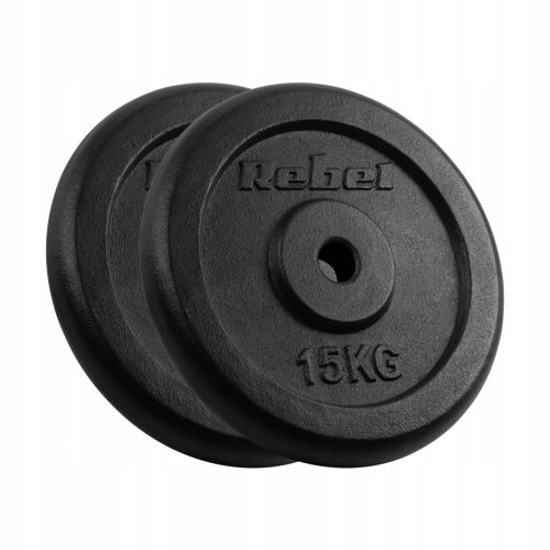  Cast iron weight set 2x15kg 30kg hole 31mm classic plate REBEL