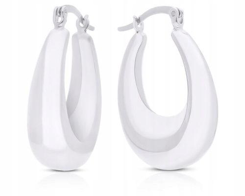  Silver earrings, women's, hanging, smooth, wide, pr.925