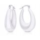  Silver earrings, women's, hanging, smooth, wide, pr.925