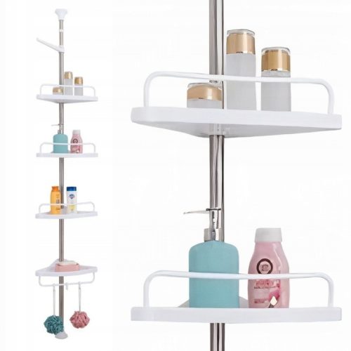  Songmics Telescopic Bathroom Shelf 25x35x305 cm white