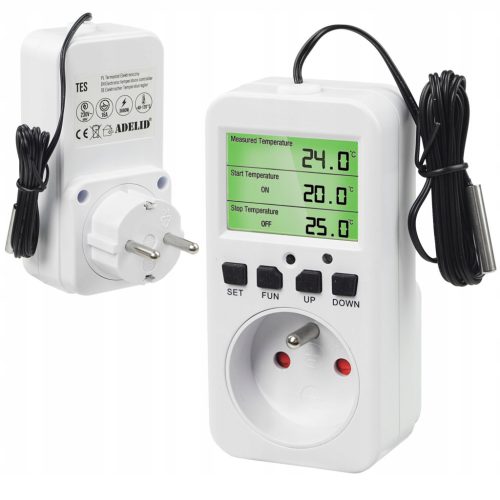  SOCKET THERMOSTAT DIGITAL TEMPERATURE CONTROLLER ELECTRONIC PROBE 230V