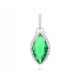  Silver women's pendant green stone pendant 925