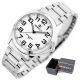  Perfect men's watch WILSON silver numbers legible + BOX + ENGRAVING