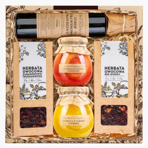  Gift basket SET with print TEA SYRUP