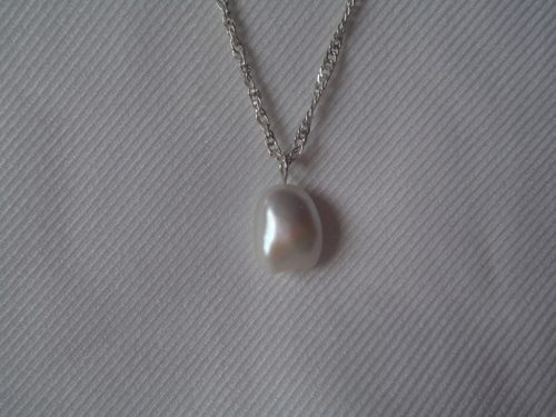  NATURAL PEARL NECKLACE SILVER CHAIN SET