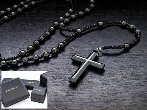  HEMATITE ROSARY NECKLACE BEADS 6mm QUALITY