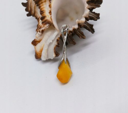  Pendant with natural amber silver 925