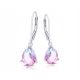  Silver earrings hanging blue-pink tourmaline drops pr. 925