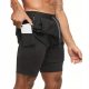  SHORT SHORTS Men's 2in1 with Leggings Sports Running Gym black XL