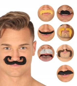  Self-adhesive artificial mustaches black brown 6 pcs