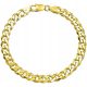  MEN'S GOLD BRACELET DIAMOND PIECE GOLD PLATED SILVER 19cm