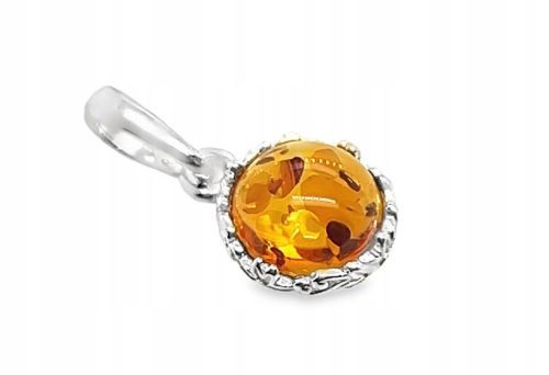  Silver pendant with amber DELICATE eye PENDANT made of silver FILM