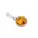  Silver pendant with amber DELICATE eye PENDANT made of silver FILM