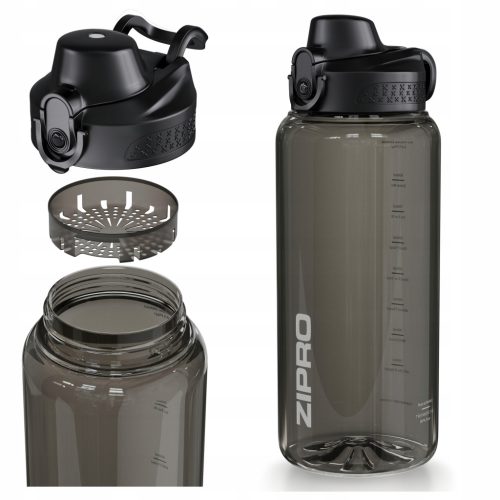  Water Bottle Sports Bidon BPA FREE Tritan MEASURING 1000 ml 1L Zipro