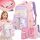 Charming Pink School Backpack for Girls with Bunny Design and Large Capacity