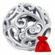  H154 Openwork bead with crystals silver charms beads silver 925