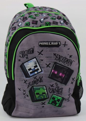 Minecraft Backpack - Original Black and Grey Kids School Bag