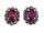  925 silver ruby earrings with marcasites