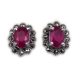  925 silver ruby earrings with marcasites